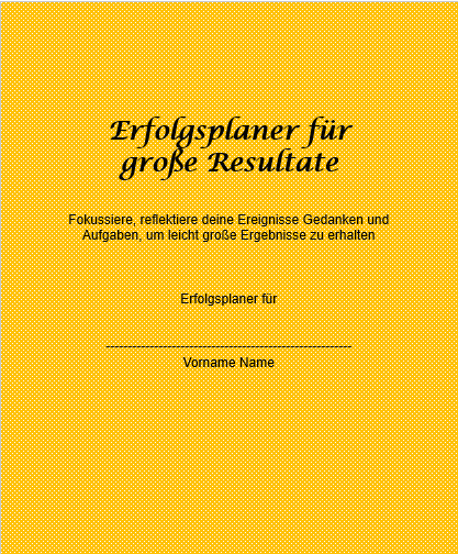 Cover Erfolgsplaner Cover Erfolgsplaner